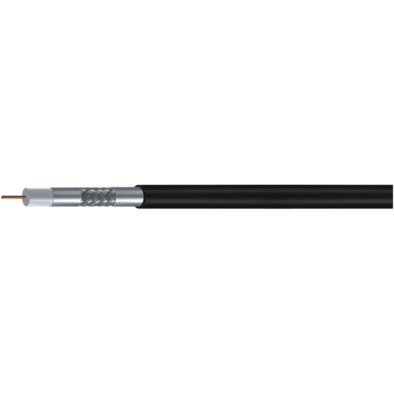 Como a construção do cabo coaxial de 75 ohm afeta sua resistência a danos físicos, como abrasão ou esmagamento, em instalações industriais ou comerciais?